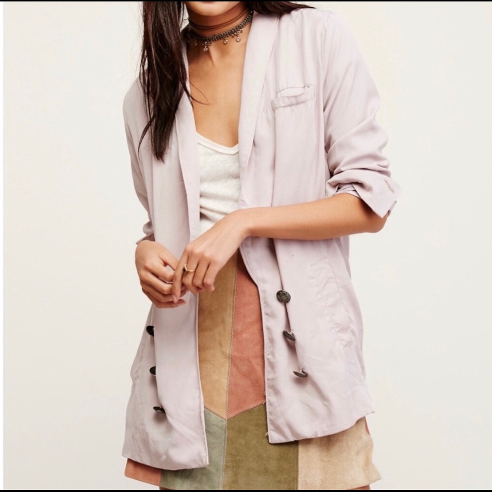 ✌️☮️ Brand New Free People Slouchy Blazer Lilac XS